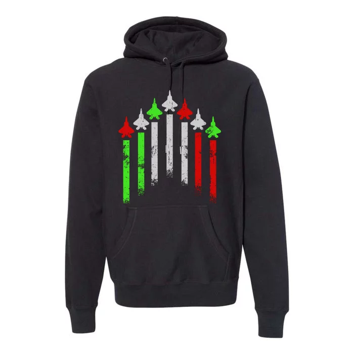 Italian Flag Airplanes Premium Hoodie