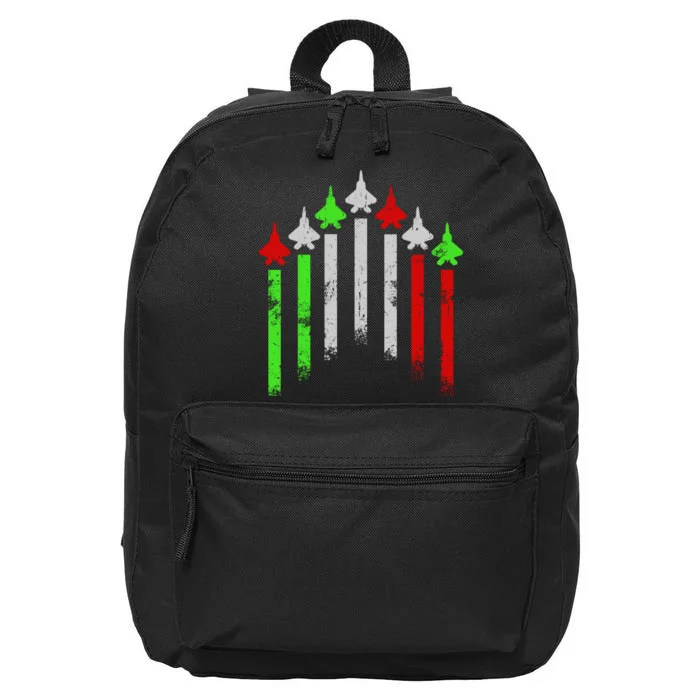 Italian Flag Airplanes 16 in Basic Backpack