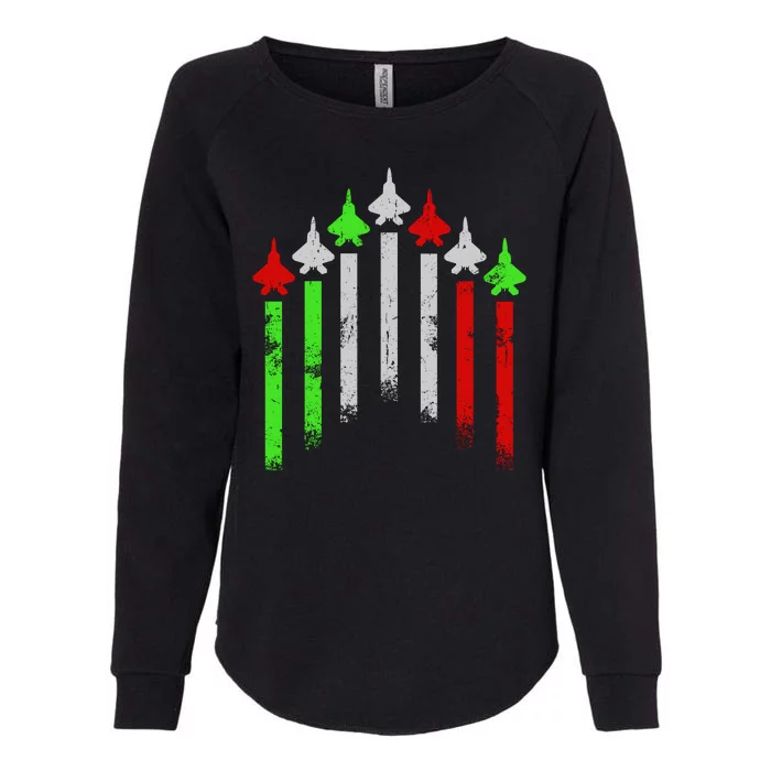 Italian Flag Airplanes Womens California Wash Sweatshirt