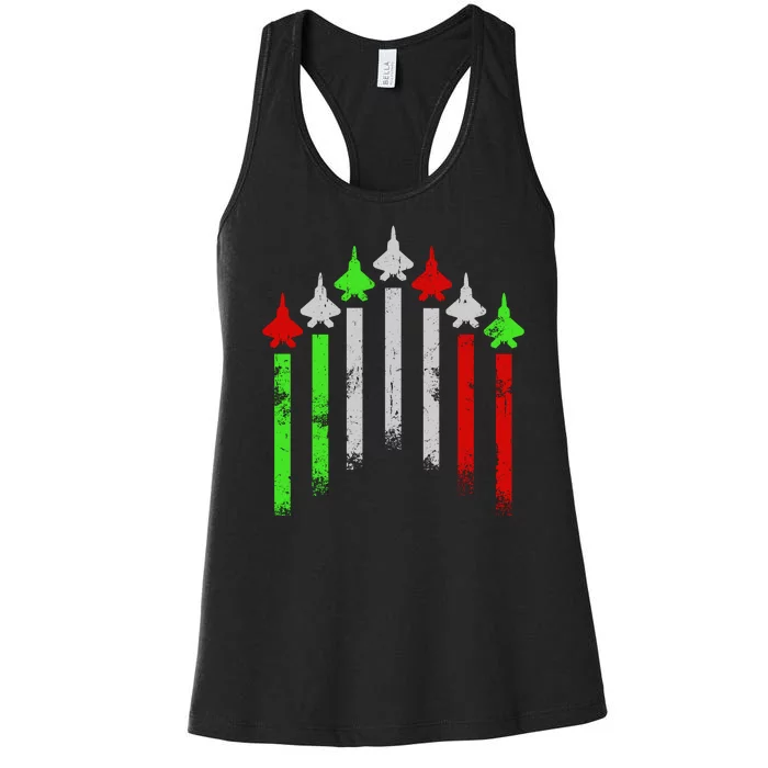 Italian Flag Airplanes Women's Racerback Tank