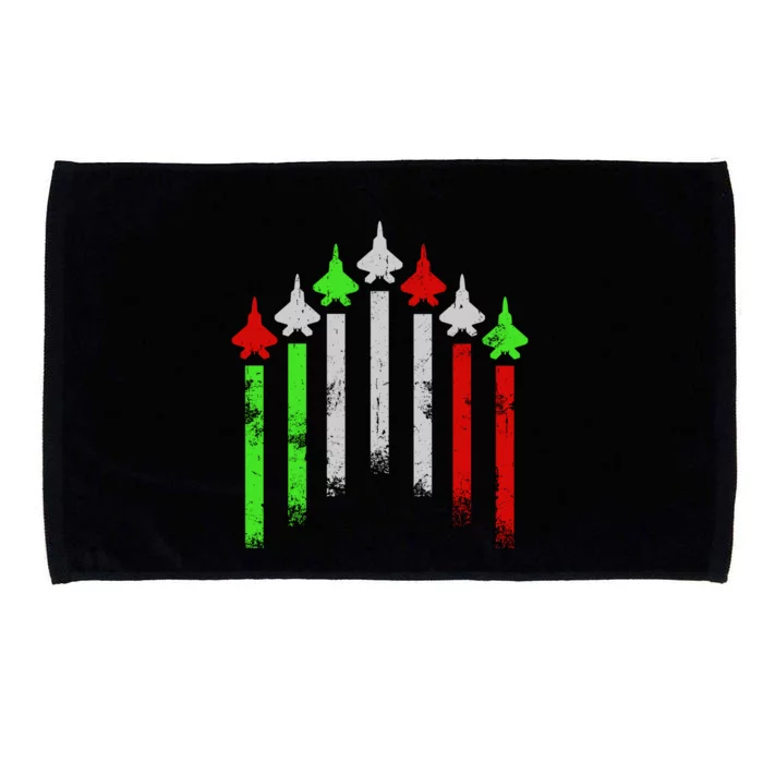 Italian Flag Airplanes Microfiber Hand Towel