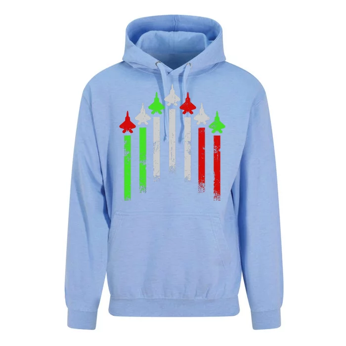 Italian Flag Airplanes Unisex Surf Hoodie