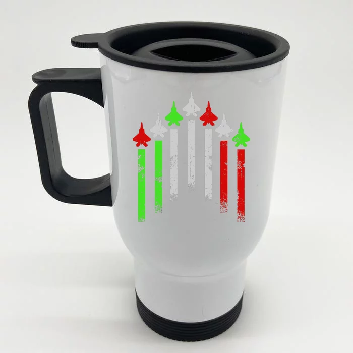 Italian Flag Airplanes Front & Back Stainless Steel Travel Mug