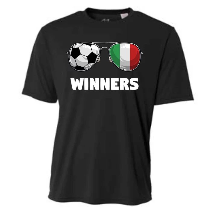 Italia Forza Azzuri Soccer Italian Flag Sunglasses Winners Gift Cooling Performance Crew T-Shirt