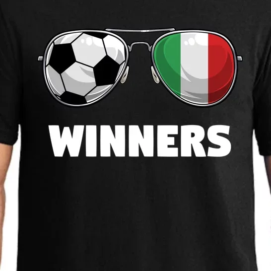 Italia Forza Azzuri Soccer Italian Flag Sunglasses Winners Gift Pajama Set