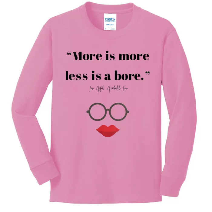 Iris Fashionista Apfel Inspired Kids Long Sleeve Shirt