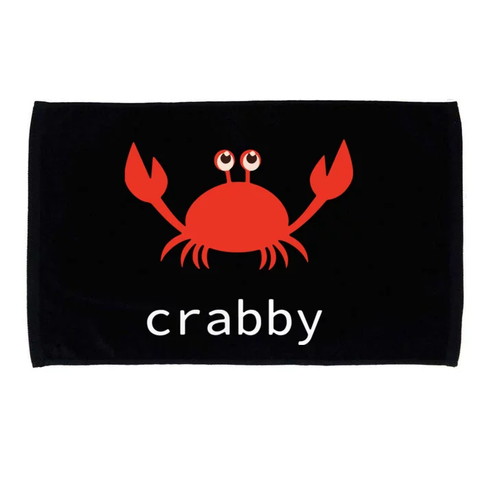 I'm Feeling A Little Crabby Funny Cartoon Crab Microfiber Hand Towel