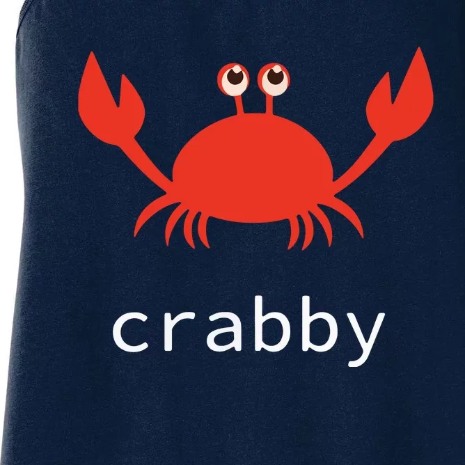 I'm Feeling A Little Crabby Funny Cartoon Crab Women's Racerback Tank