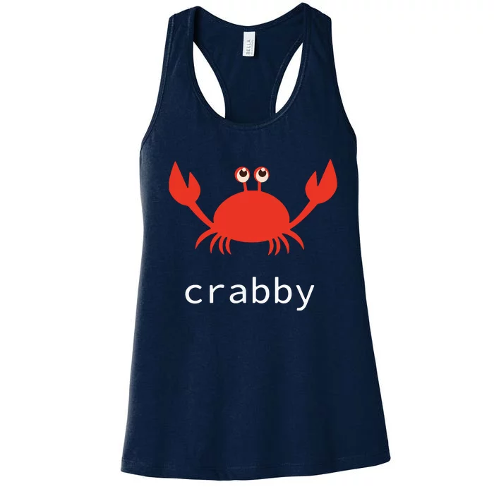 I'm Feeling A Little Crabby Funny Cartoon Crab Women's Racerback Tank