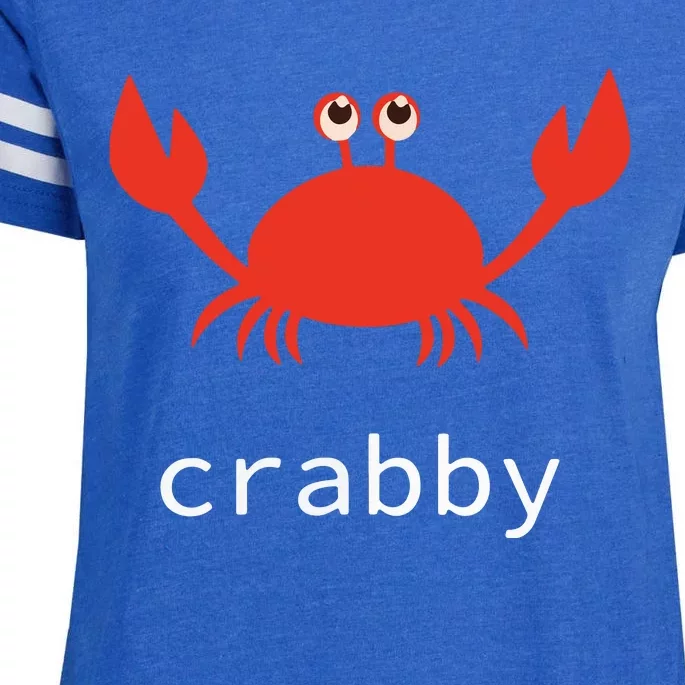 I'm Feeling A Little Crabby Funny Cartoon Crab Enza Ladies Jersey Football T-Shirt