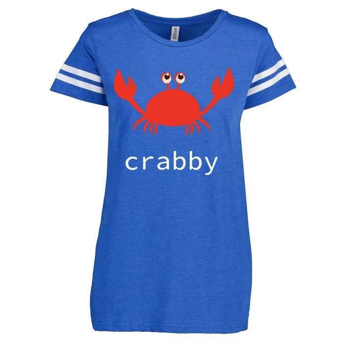 I'm Feeling A Little Crabby Funny Cartoon Crab Enza Ladies Jersey Football T-Shirt