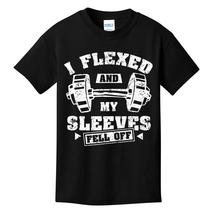 I Flexed And The Sleeves Fell Off With I Flexed Kids T-Shirt