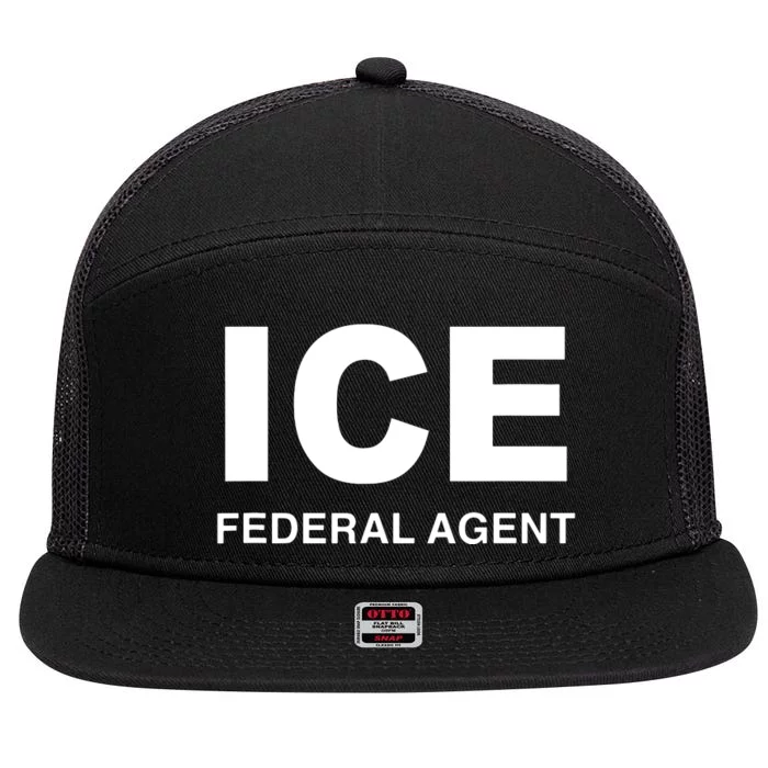 Ice Federal Agent Halloween Costume Police Immigration 7 Panel Mesh Trucker Snapback Hat