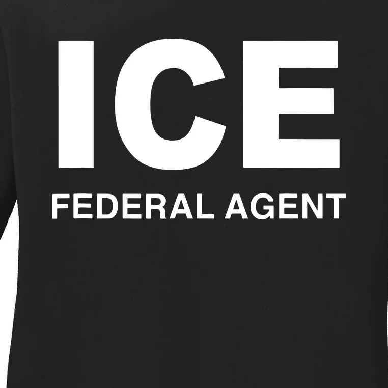 Ice Federal Agent Halloween Costume Police Immigration Ladies Long Sleeve Shirt