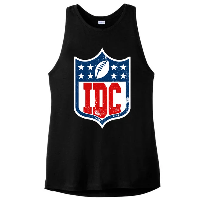 Idc Funny Anti Football I Dont Care Ladies Tri-Blend Wicking Tank