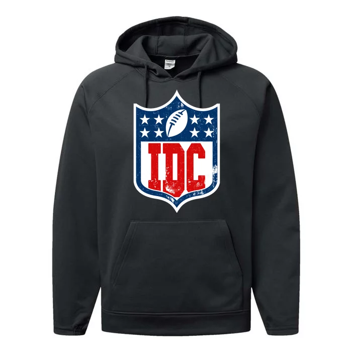 Idc Funny Anti Football I Dont Care Performance Fleece Hoodie