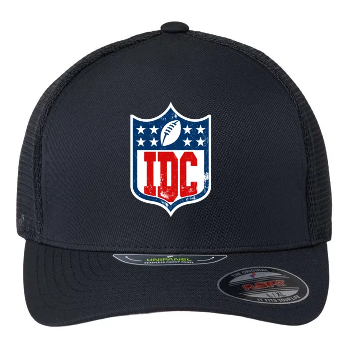 Idc Funny Anti Football I Dont Care Flexfit Unipanel Trucker Cap