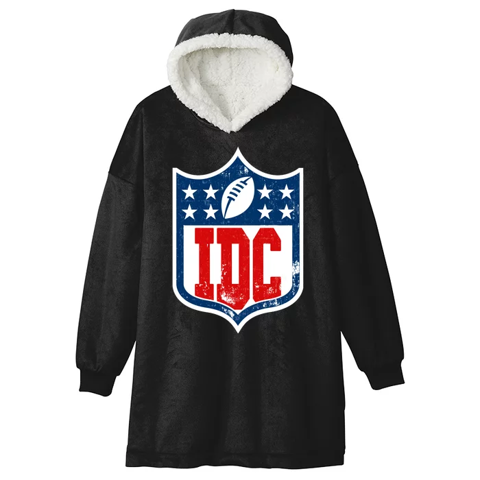 Idc Funny Anti Football I Dont Care Hooded Wearable Blanket