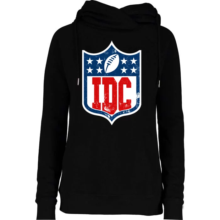 Idc Funny Anti Football I Dont Care Womens Funnel Neck Pullover Hood