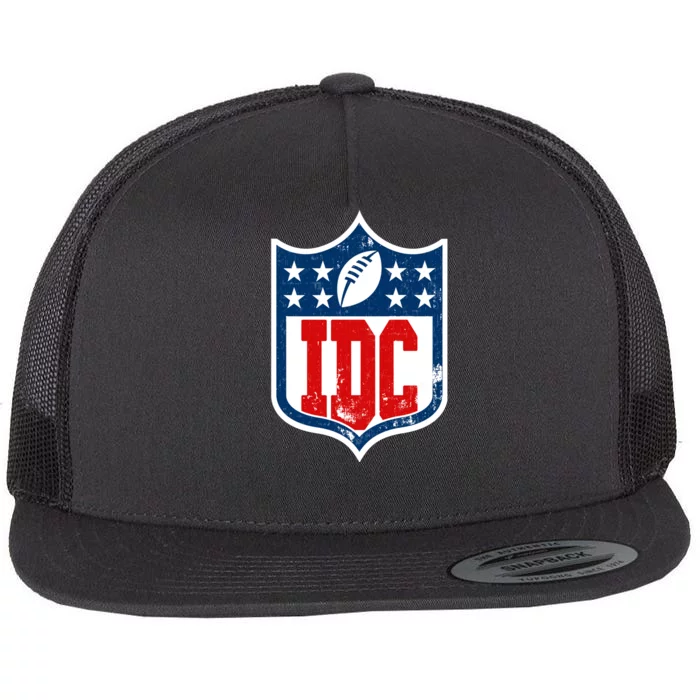 Idc Funny Anti Football I Dont Care Flat Bill Trucker Hat