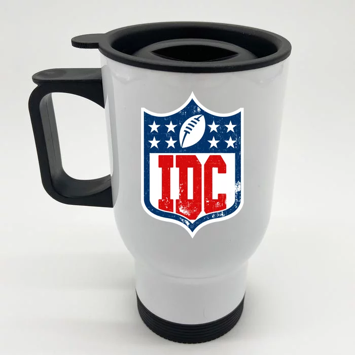 Idc Funny Anti Football I Dont Care Front & Back Stainless Steel Travel Mug