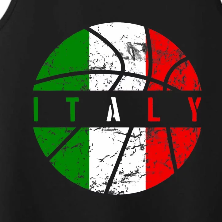 Italy Flag Basketball Italian Team Fan Lover Performance Tank