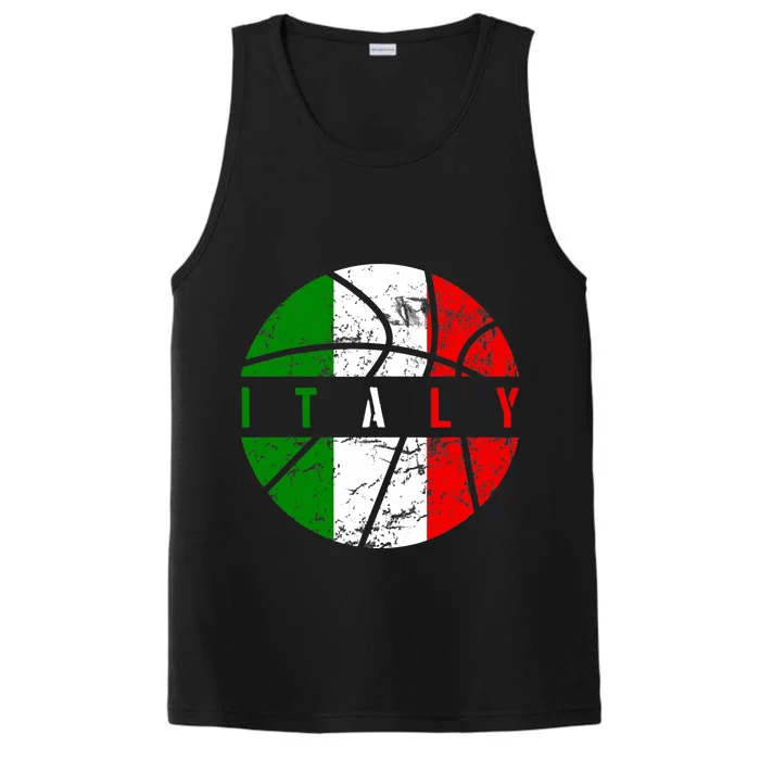 Italy Flag Basketball Italian Team Fan Lover Performance Tank