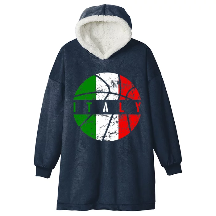 Italy Flag Basketball Italian Team Fan Lover Hooded Wearable Blanket