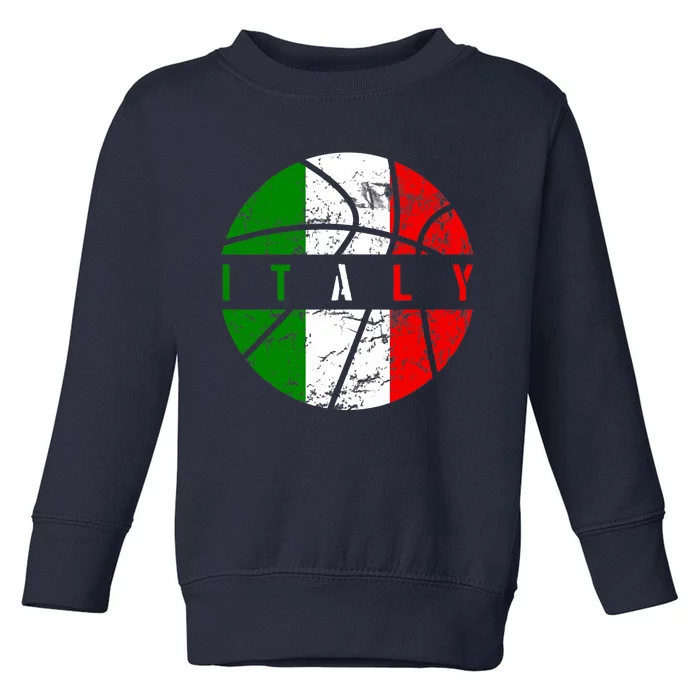 Italy Flag Basketball Italian Team Fan Lover Toddler Sweatshirt