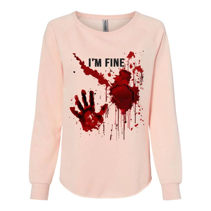 IM Fine Bloody Hand Blood Stained Blood Splatter Halloween Womens California Wash Sweatshirt