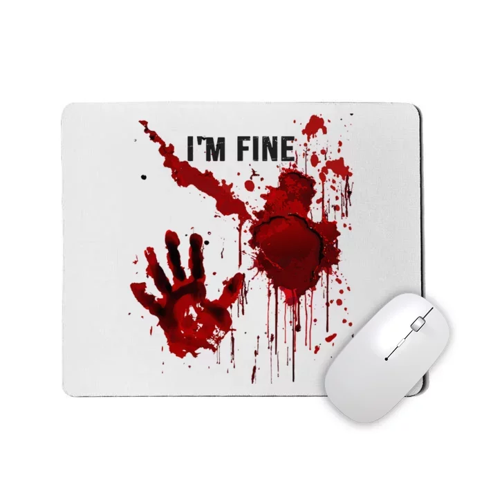 IM Fine Bloody Hand Blood Stained Blood Splatter Halloween Mousepad