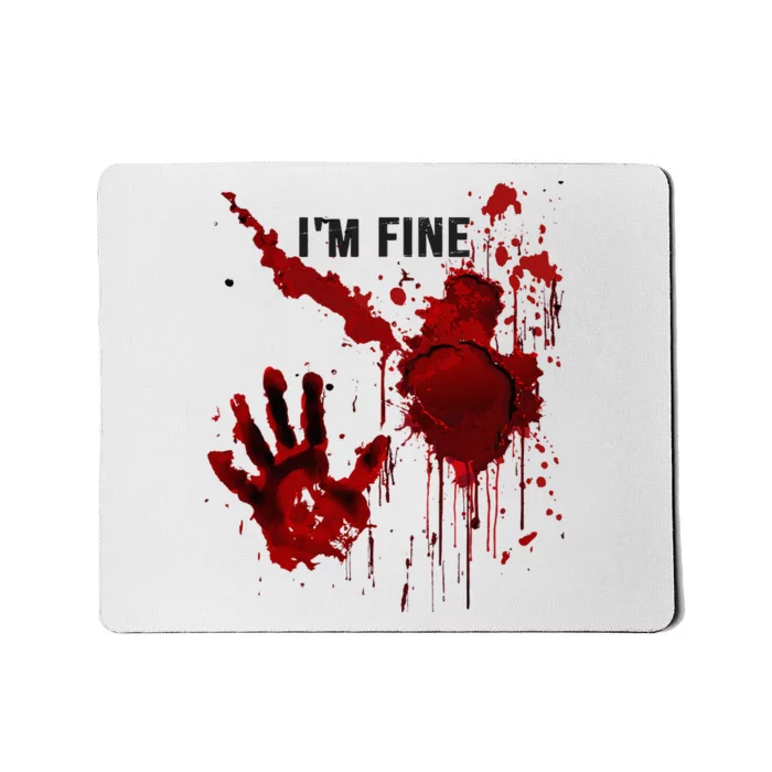 IM Fine Bloody Hand Blood Stained Blood Splatter Halloween Mousepad