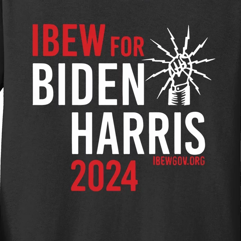 Ibew For Biden Harris 2024 Kids Long Sleeve Shirt