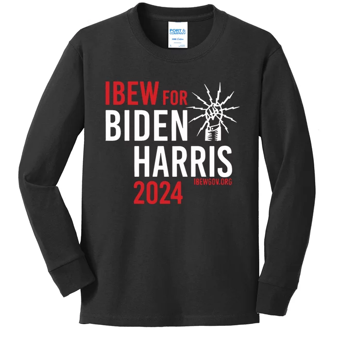 Ibew For Biden Harris 2024 Kids Long Sleeve Shirt