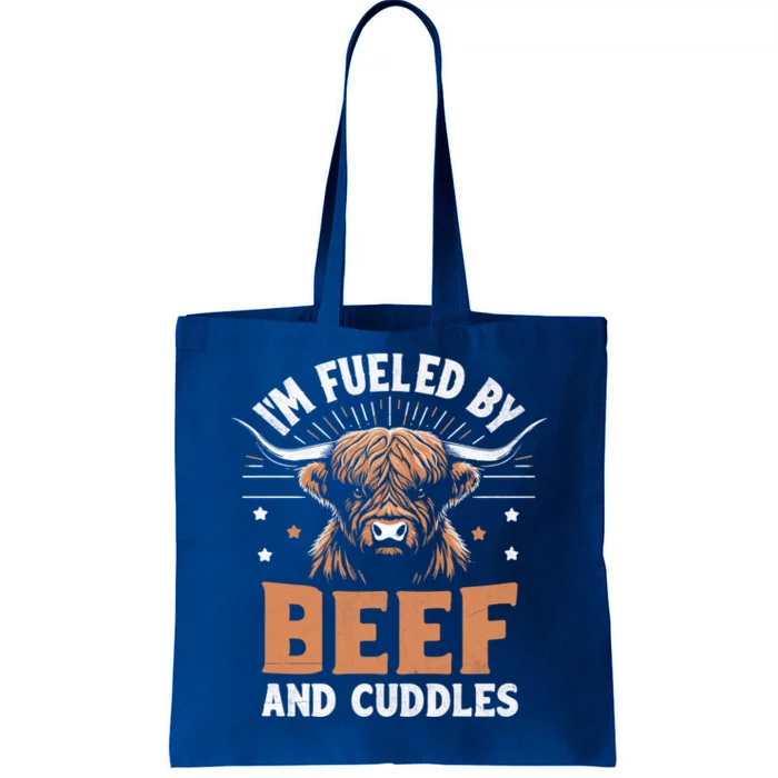 IM Fueled By Beef And Cuddles Highland Cattle Breeder Cow Cool Gift Tote Bag