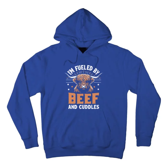 IM Fueled By Beef And Cuddles Highland Cattle Breeder Cow Cool Gift Tall Hoodie