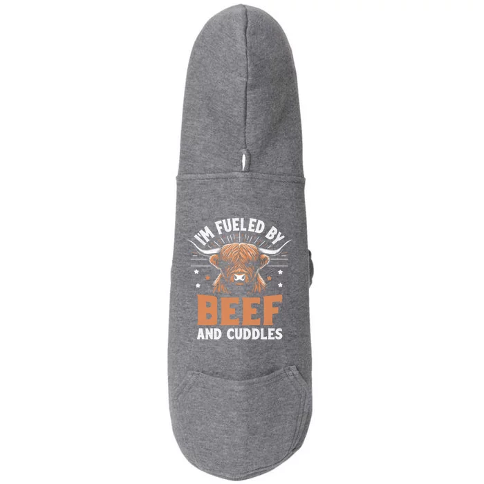 IM Fueled By Beef And Cuddles Highland Cattle Breeder Cow Cool Gift Doggie 3-End Fleece Hoodie