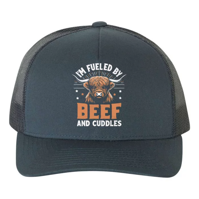 IM Fueled By Beef And Cuddles Highland Cattle Breeder Cow Cool Gift Yupoong Adult 5-Panel Trucker Hat