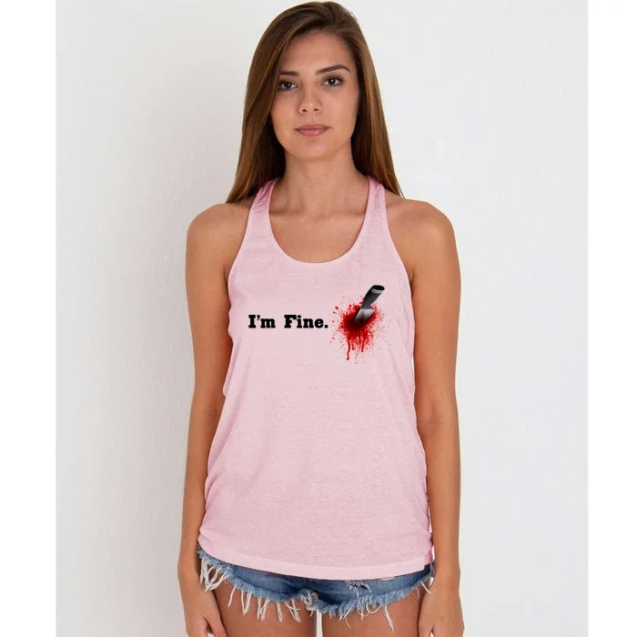 I'm Fine Bloody Gift Women's Knotted Racerback Tank