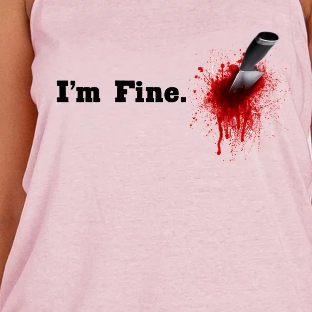 I'm Fine Bloody Gift Women's Knotted Racerback Tank