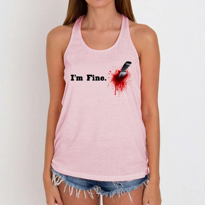 I'm Fine Bloody Gift Women's Knotted Racerback Tank