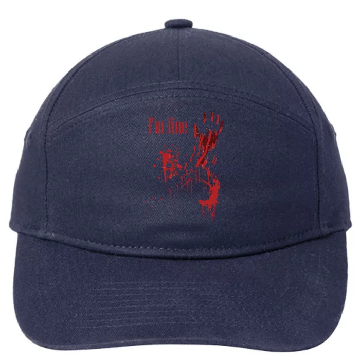 I'm Fine Bloody Halloween 7-Panel Snapback Hat