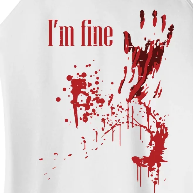 I'm Fine Bloody Halloween Women’s Perfect Tri Rocker Tank