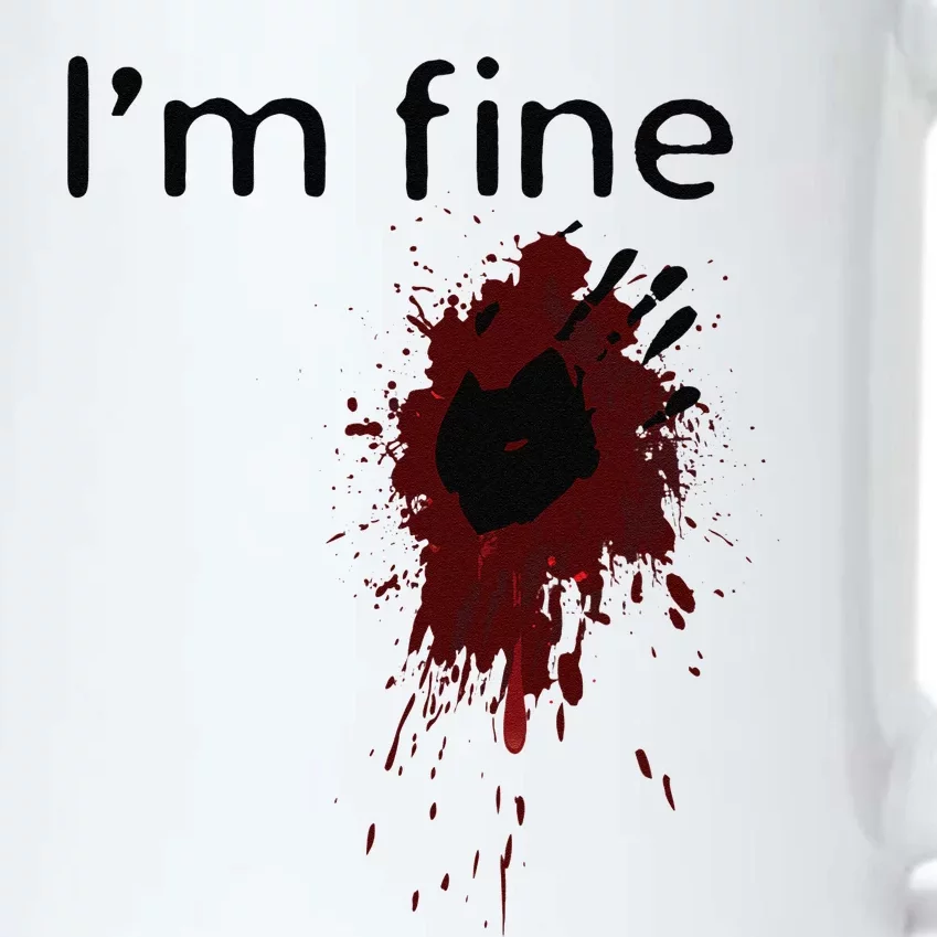 Im Fine Blood Splatter And Bloody Hand Print Halloween Fun Black Color Changing Mug