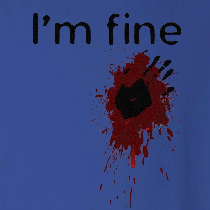 Im Fine Blood Splatter And Bloody Hand Print Halloween Fun Toddler Long Sleeve Shirt