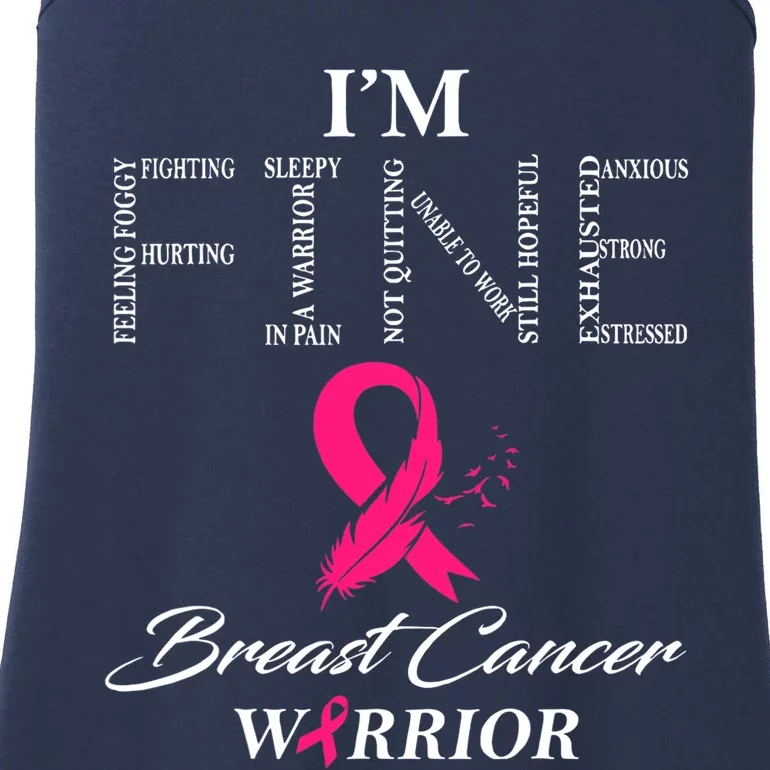 I'm Fine Breast Cancer Warrior Breast Cancer Awareness Ladies Essential Tank