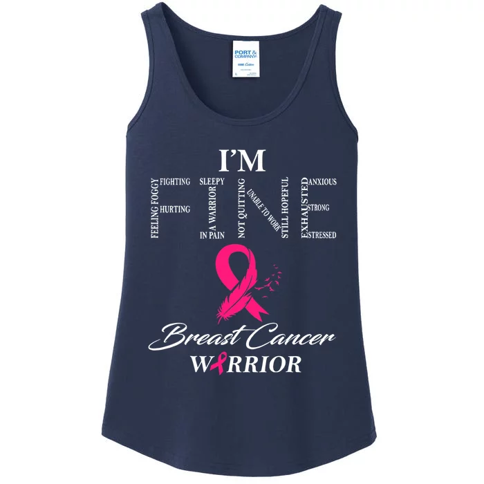 I'm Fine Breast Cancer Warrior Breast Cancer Awareness Ladies Essential Tank