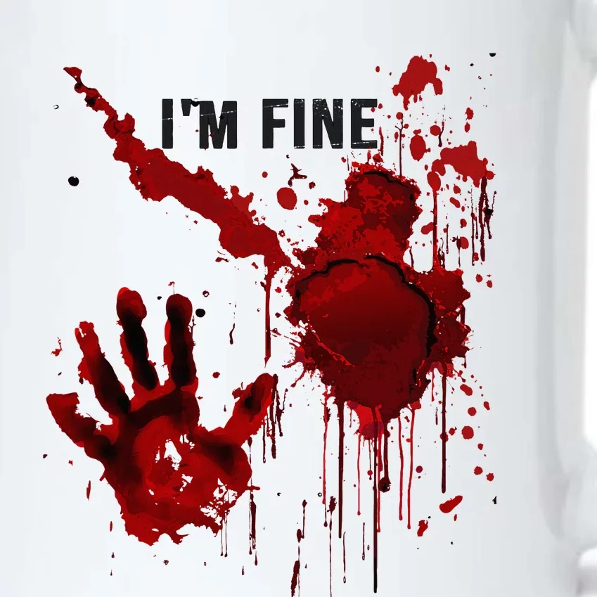 IM Fine Bloody Hand Blood Stained Blood Splatter Halloween Black Color Changing Mug