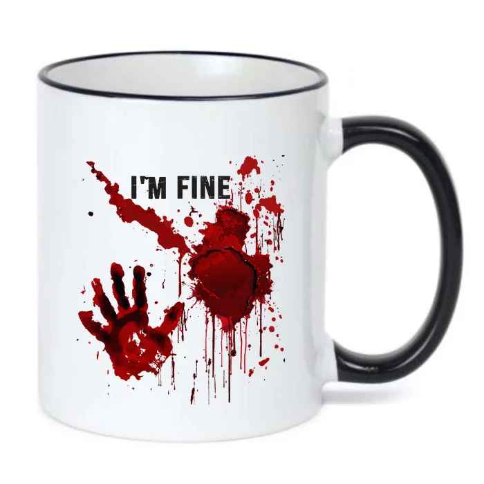 IM Fine Bloody Hand Blood Stained Blood Splatter Halloween Black Color Changing Mug