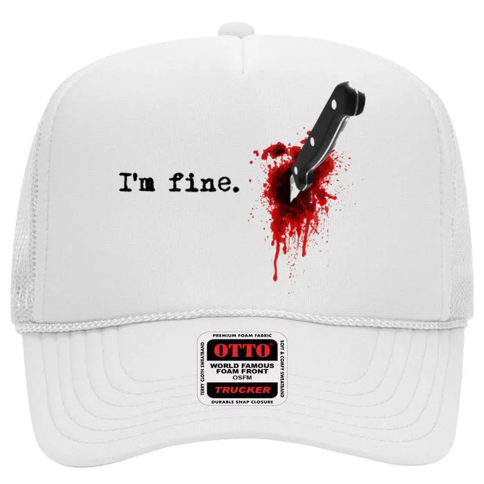 IM Fine Bloody Halloween High Crown Mesh Trucker Hat